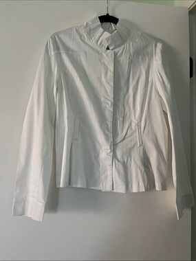White Women's Stand-Collar Jacket